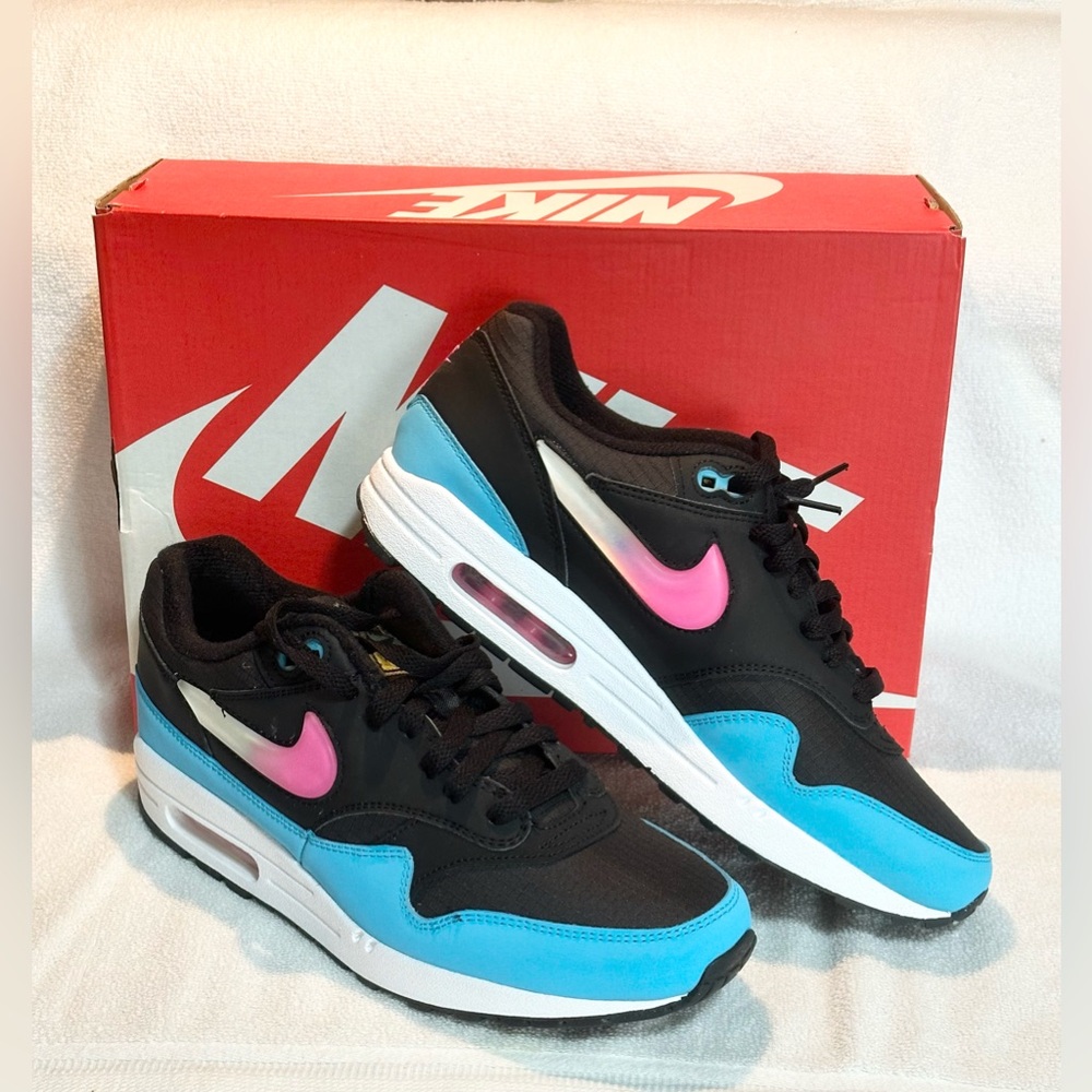 Nike Air Max 1 Jewel Swoosh Blue Fury size 10 new in box